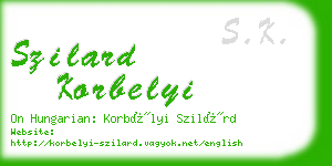 szilard korbelyi business card